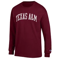 Men's Champion  Maroon Texas A&M Aggies Basic Arch Long Sleeve T-Shirt