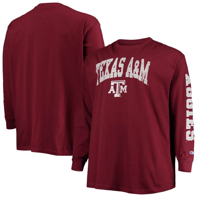 T-shirt à manches longues Champion Texas A&M Aggies Big & Tall 2-Hit pour homme