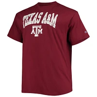 T-shirt homme Champion Maroon Texas A&M Aggies Tailles Big & Tall Arch Over Wordmark