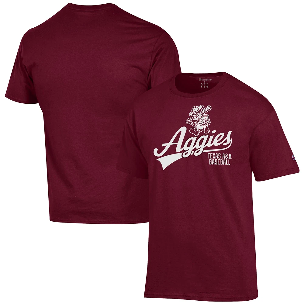 Men's Champion  Maroon Texas A&M Aggies Ol' Sarge Baseball Script T-Shirt