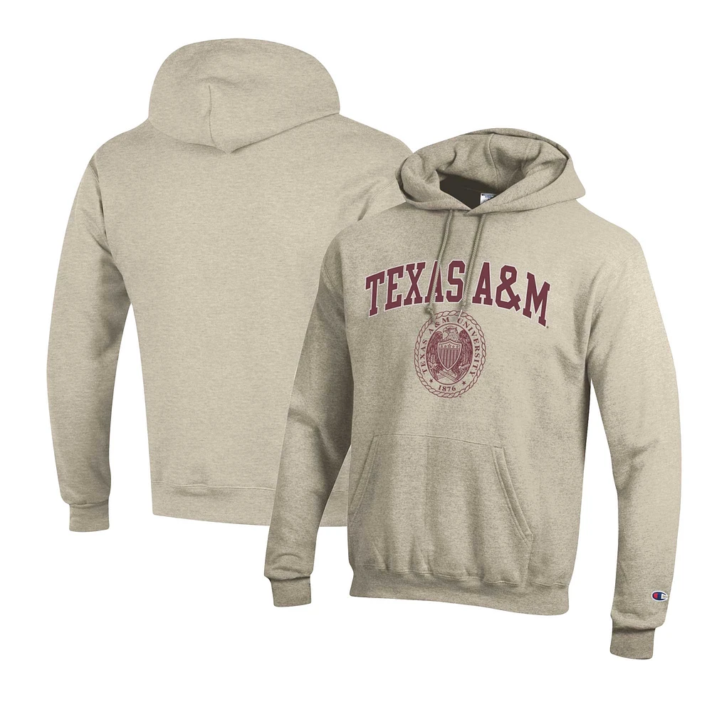 Men's Champion Oatmeal Texas A&M Aggies 12th Man Pullover Hoodie