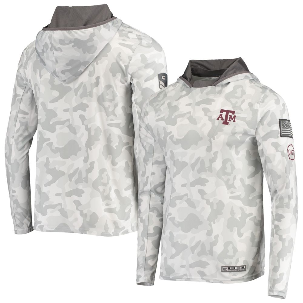 Men's Colosseum Arctic Camo Texas A&M Aggies OHT Military Appreciation Long Sleeve Hoodie Top