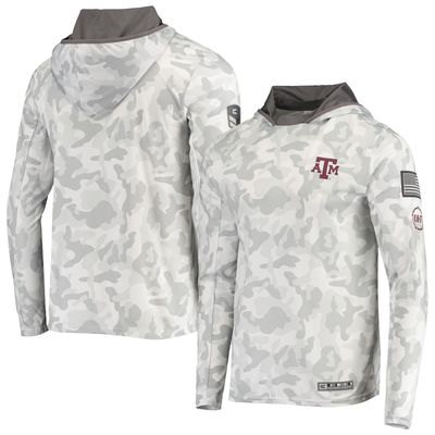 Men's Colosseum Arctic Camo Texas A&M Aggies OHT Military Appreciation Long Sleeve Hoodie Top