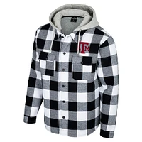 Veste zippée à carreaux de buffle Texas A&M Aggies noire/blanche Colosseum pour homme