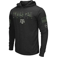 Men's Colosseum Black Texas A&M Aggies Big & Tall OHT Military Appreciation Tango Long Sleeve Hoodie T-Shirt