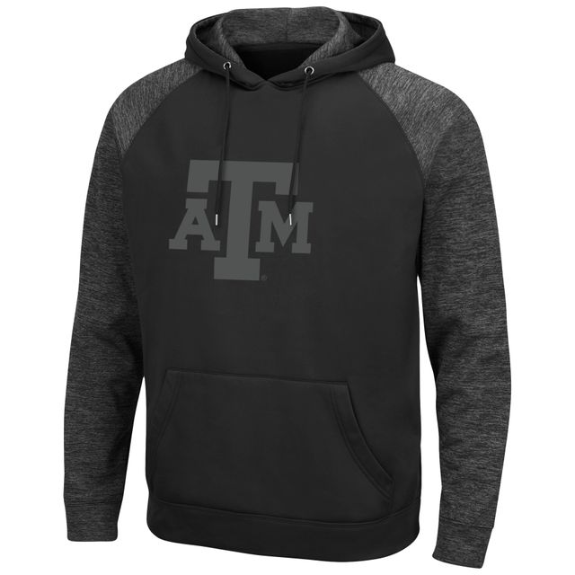 Colosseum noir Texas A&M Aggies Blackout 3.0 Tonal Raglan Pull à capuche pour hommes