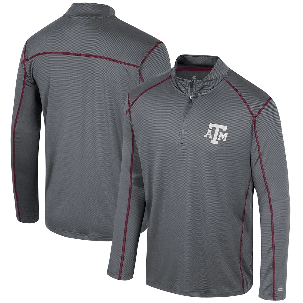 Colosseum Black Texas A&M Aggies Cameron Coupe-vent à quart de zip pour homme