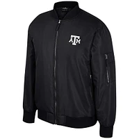 Blouson aviateur entièrement zippé Colosseum pour hommes Texas A&M Aggies noir