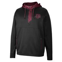 Men's Colosseum Black Texas A&M Aggies Luge 3.0 Quarter-Zip Hoodie