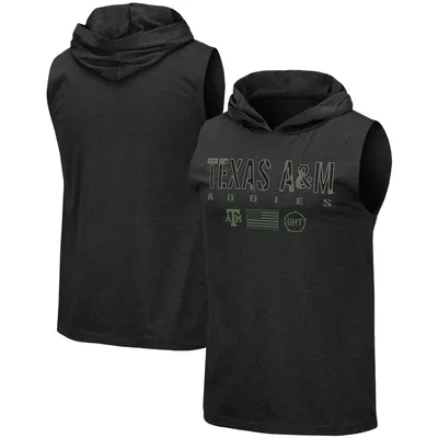 Texas A&M Aggies Colosseum OHT Military Appreciation Camo Logo Hoodie Sleeveless T-Shirt - Black