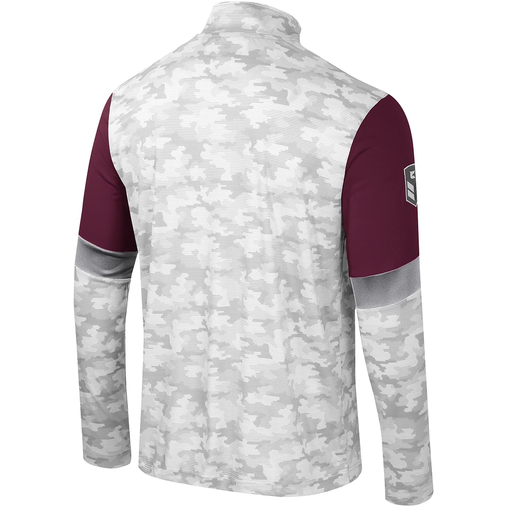 Coupe-vent à quart de zip Colosseum Camo Texas A&M Aggies OHT pour hommes Appréciation militaire Tomahawk