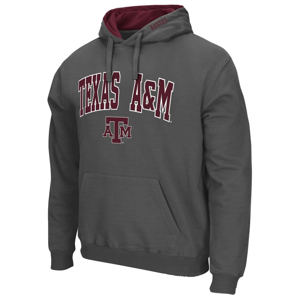 Men's Colosseum Charcoal Texas A&M Aggies Arch & Logo 3.0 Pullover Hoodie