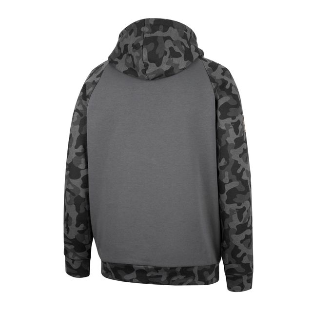 Colosseum Charcoal Texas A&M Aggies OHT Military Appreciation Camo Stack Raglan Sweat à capuche pour homme