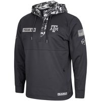 Men's Colosseum Charcoal Texas A&M Aggies OHT Military Appreciation Digi Camo Quarter-Zip Hoodie