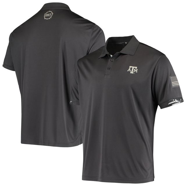 Colosseum Charcoal Texas A&M Aggies OHT Military Appreciation Digital Camo Team Polo pour homme