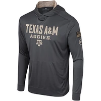 Men's Colosseum Charcoal Texas A&M Aggies OHT Military Appreciation Long Sleeve Hoodie T-Shirt