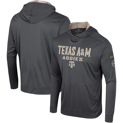 T-shirt à capuche manches longues Colosseum Charcoal Texas A&M Aggies OHT pour hommes