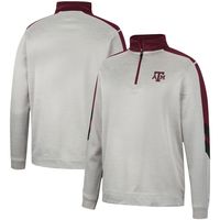 Men's Colosseum Gray/Maroon Texas A&M Aggies Bushwood Fleece Quarter-Zip Jacket