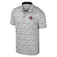 Men's Colosseum Gray Texas A&M Aggies It's Time! Allover Print Polo