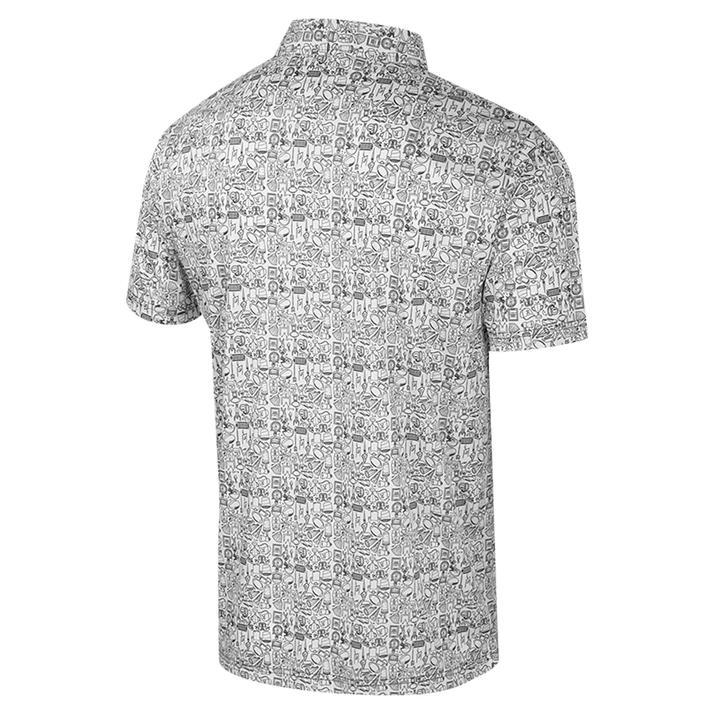 Men's Colosseum Gray Texas A&M Aggies It's Time! Allover Print Polo