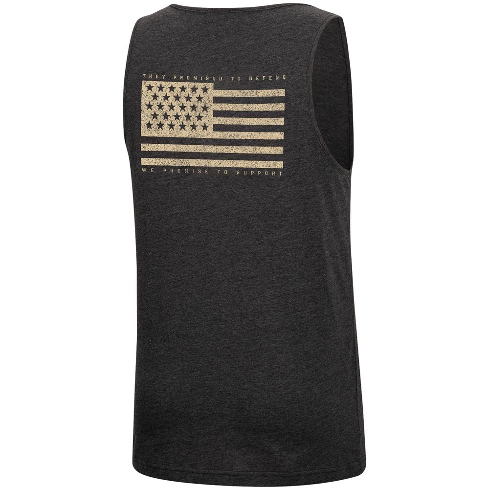 Men's Colosseum Heathered Black Texas A&M Aggies Military Appreciation OHT Transport Tank Top