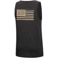Men's Colosseum Heathered Black Texas A&M Aggies Military Appreciation OHT Transport Tank Top