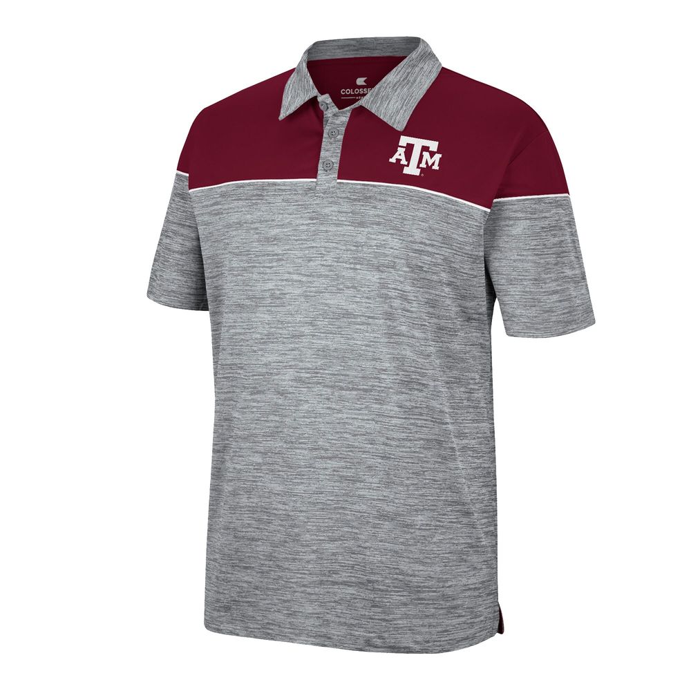 Men's Colosseum Heathered Gray/Maroon Texas A&M Aggies Birdie Polo