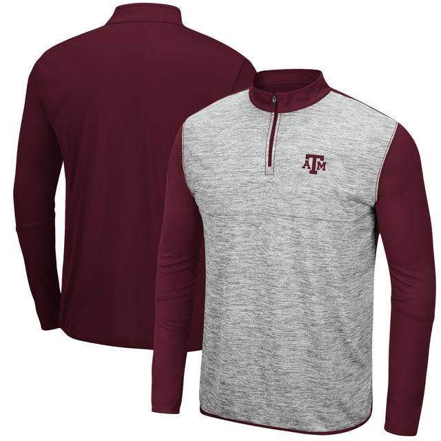 Veste Colosseum pour homme gris chiné/marron Texas A&M Aggies Prospect Quarter-Zip