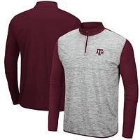 Men's Colosseum Heathered Gray/Maroon Texas A&M Aggies Prospect Quarter-Zip Jacket