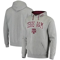 Men's Colosseum Heathered Gray Texas A&M Aggies Arch & Logo 2.0 Pullover Hoodie