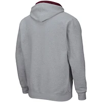 Men's Colosseum Heathered Gray Texas A&M Aggies Arch & Logo 3.0 Full-Zip Hoodie
