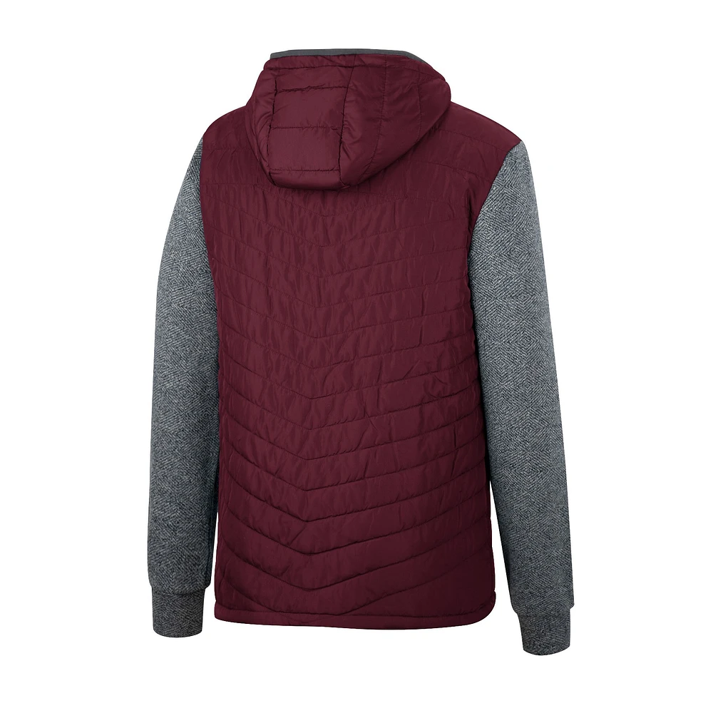 Sweat à capuche entièrement zippé chevrons Colosseum Texas A&M Aggies Course pour homme, bordeaux/anthracite