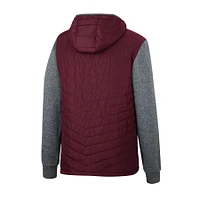 Sweat à capuche entièrement zippé chevrons Colosseum Texas A&M Aggies Course pour homme, bordeaux/anthracite