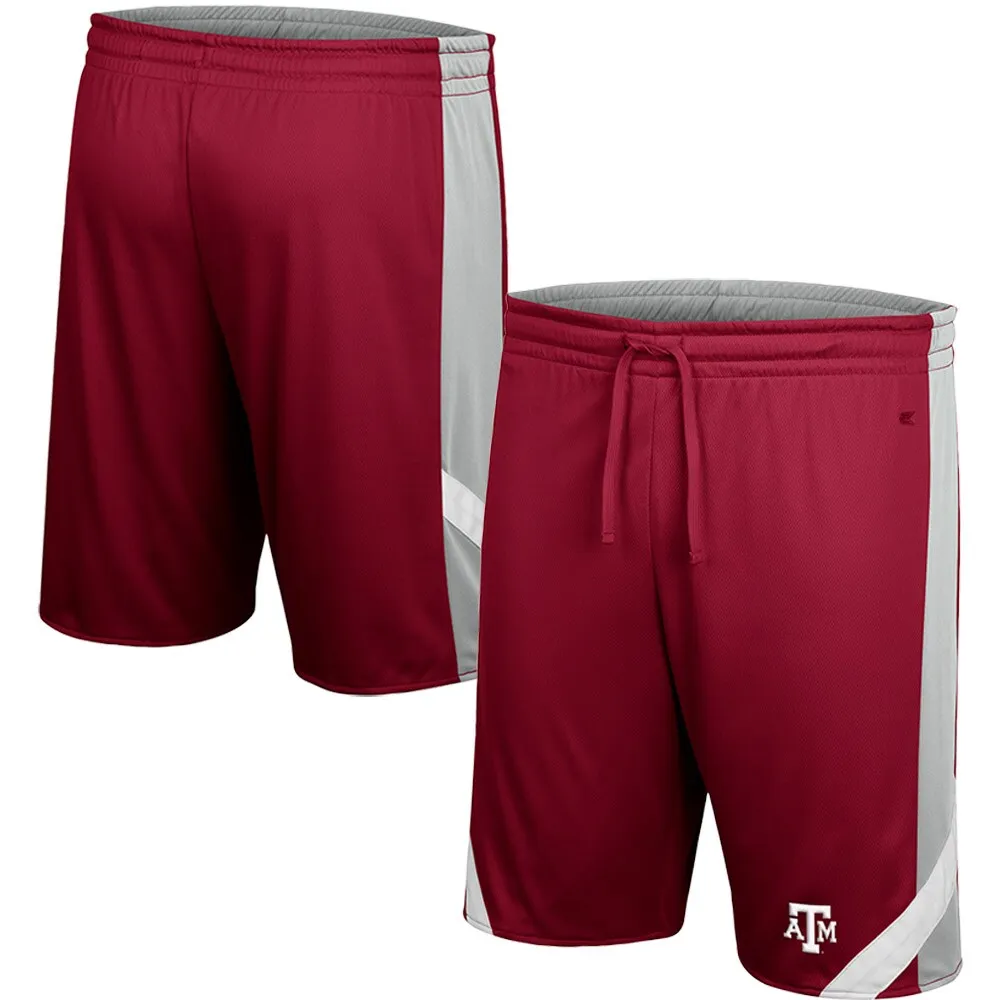 Short réversible Colosseum Maroon/Gris Texas A&M Aggies Am I Wrong pour homme