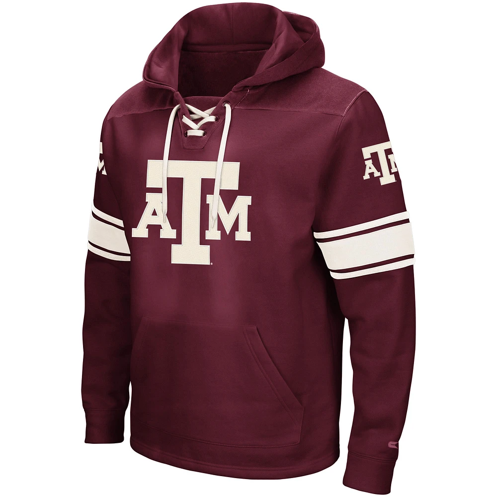 Men's Colosseum Maroon Texas A&M Aggies 2.0 Lace-Up Pullover Hoodie