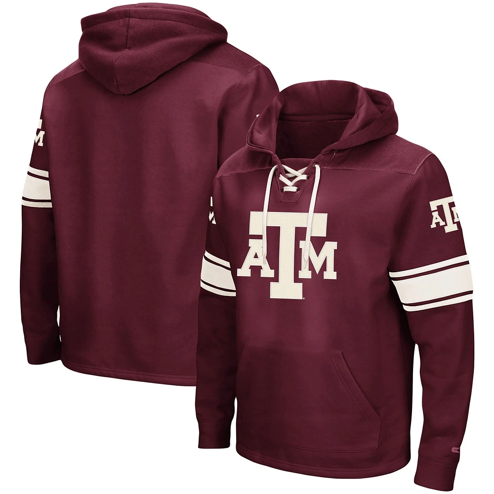 Men's Colosseum Maroon Texas A&M Aggies 2.0 Lace-Up Pullover Hoodie