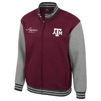 Men's Colosseum  Maroon Texas A&M Aggies Ambi-Turner Full-Zip Varsity Jacket