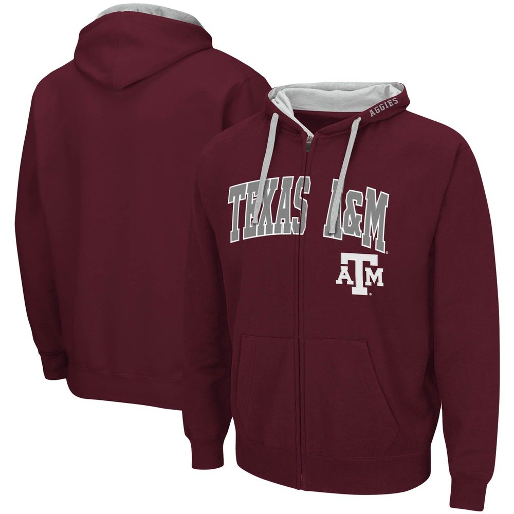 Men's Colosseum Maroon Texas A&M Aggies Big & Tall Full-Zip Hoodie