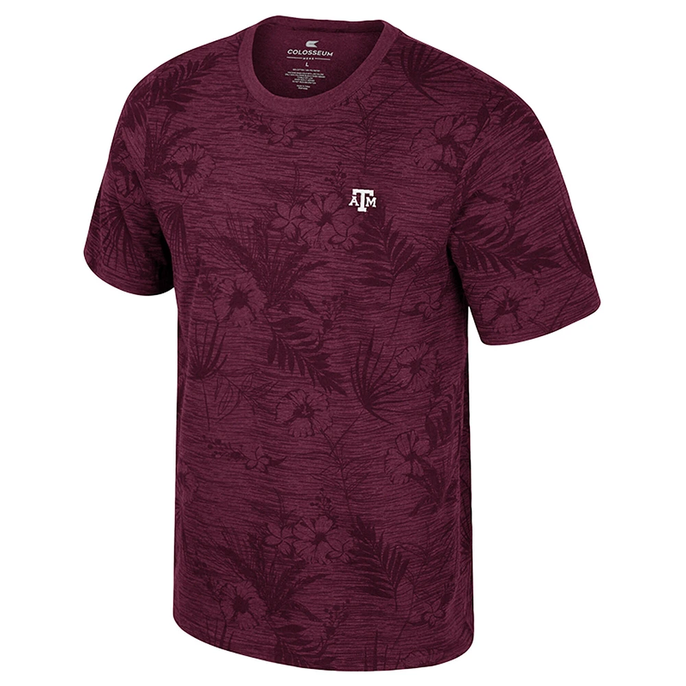 T-shirt à imprimé floral pour homme Colosseum Bordeaux Texas A&M Aggies