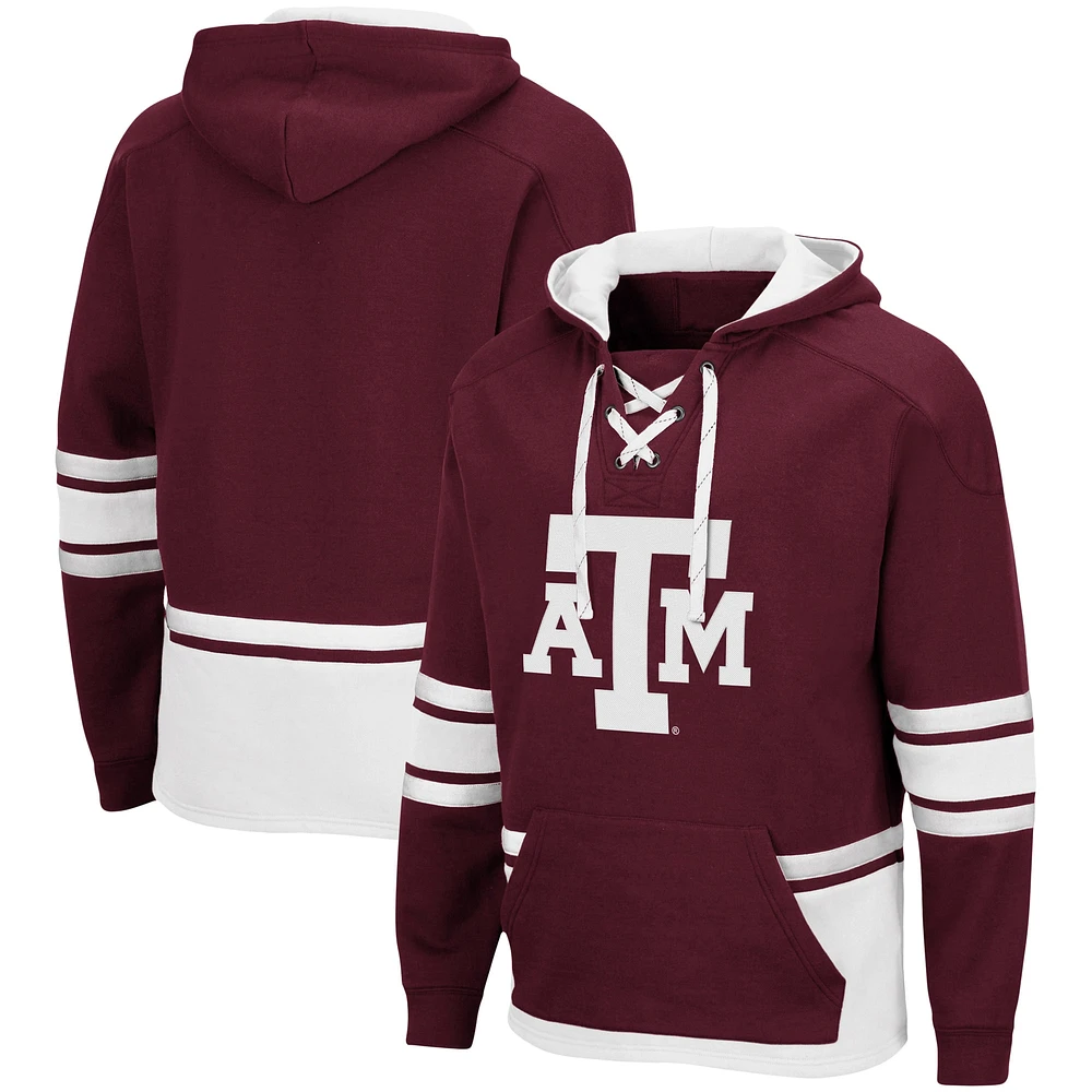 Chandail à capuchon Colosseum Maroon Texas A&M Aggies lacets 3.0 pour hommes