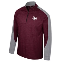 Haut à quart de zip Colosseum Maroon Texas A&M Aggies Langmore Raglan pour hommes