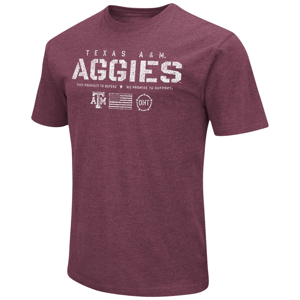 Men's Colosseum Maroon Texas A&M Aggies OHT Military Appreciation Flag 2.0 T-Shirt