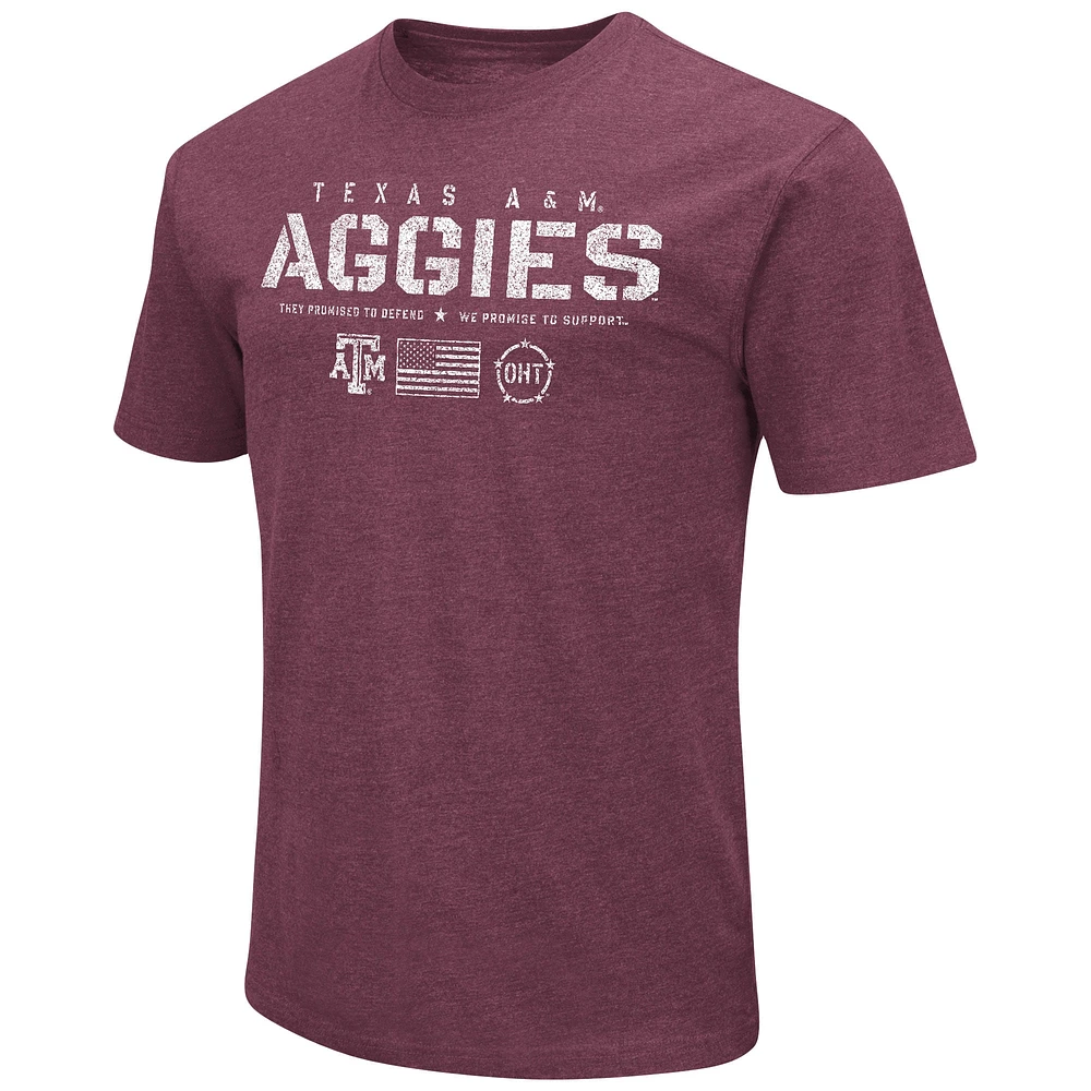 Men's Colosseum Maroon Texas A&M Aggies OHT Military Appreciation Flag 2.0 T-Shirt