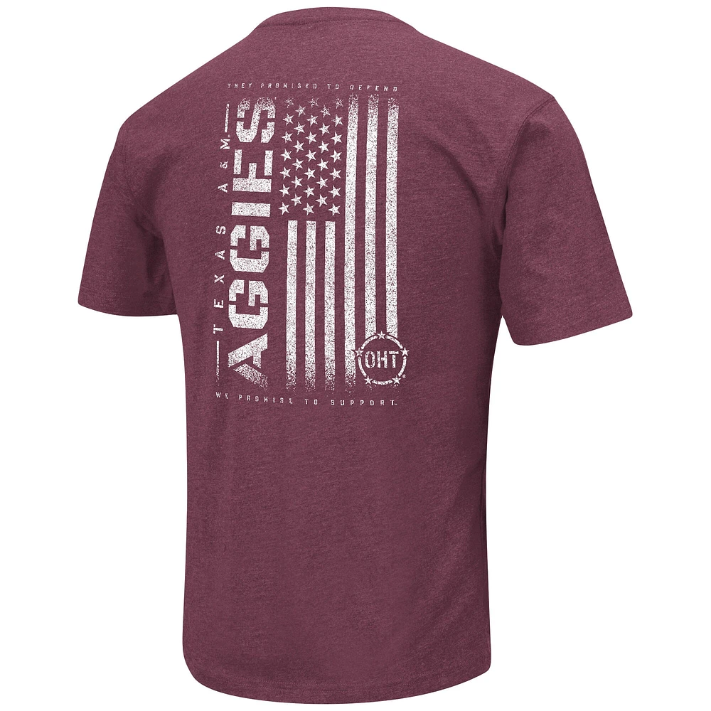 Men's Colosseum Maroon Texas A&M Aggies OHT Military Appreciation Flag 2.0 T-Shirt