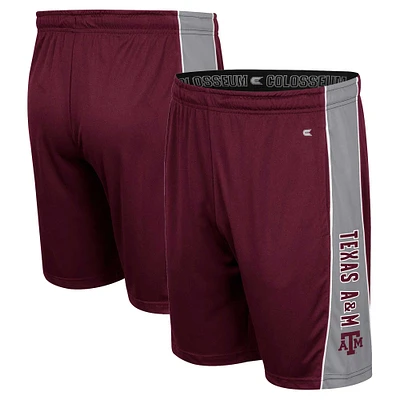 Short à empiècements Colosseum Texas A&M Aggies pour homme, bordeaux