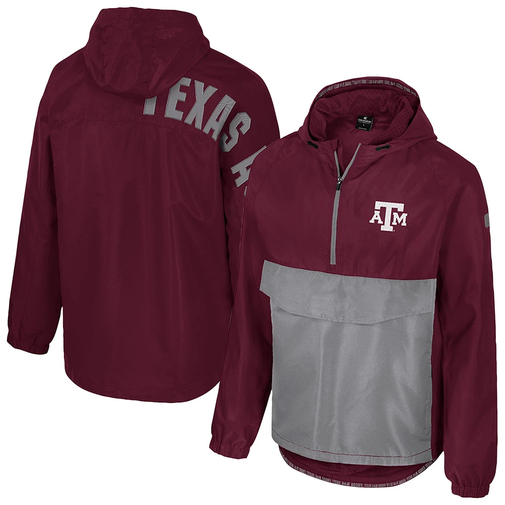 Veste anorak à demi-zip Colosseum Maroon Texas A&M Aggies Reloaded pour homme