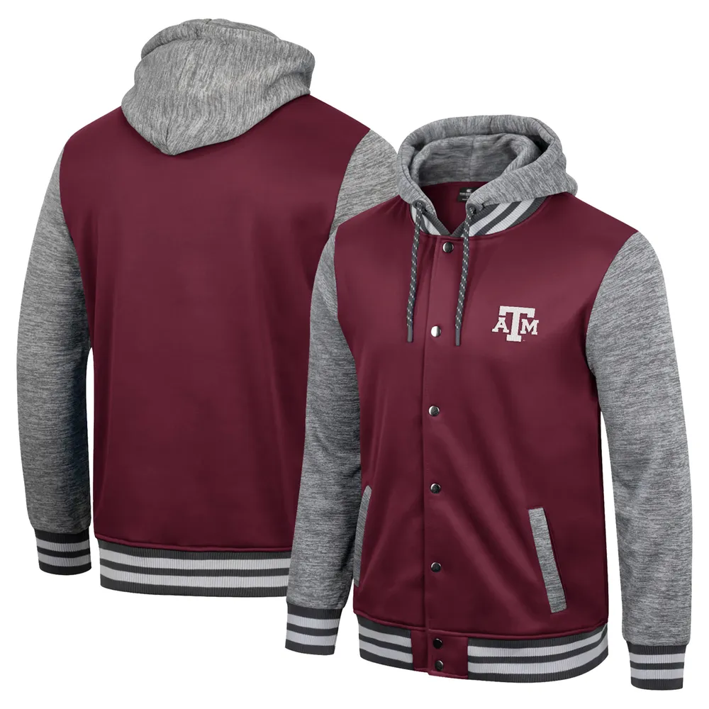 Men's Colosseum Maroon Texas A&M Aggies Robinson Hoodie Full-Snap Jacket