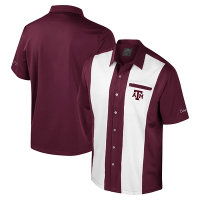 Chemise boutonnée de bowling Texas A&M Aggies Strike pour homme, couleur marron Colosseum