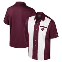 Chemise boutonnée de bowling Texas A&M Aggies Strike pour homme, couleur marron Colosseum