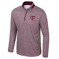 Haut rayé à glissière quart de tour pour homme Colosseum Maroon Texas A&M Aggies